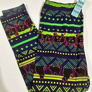 New Old Stock LuLaRoe Leggings Black Cats Size TC2